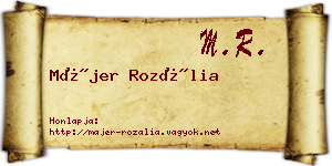 Májer Rozália névjegykártya
