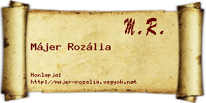 Májer Rozália névjegykártya